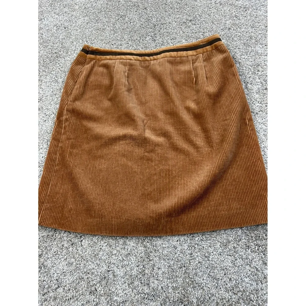 Ann Taylor Loft Petites Brown Corduroy Tweed A-Line Skirt 8P 8 Petites #0576